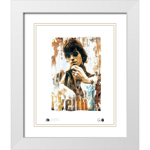 Keith Shades White Modern Wood Framed Art Print with Double Matting by Frontline