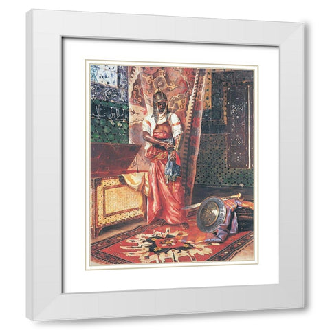 Warrior I White Modern Wood Framed Art Print with Double Matting by Unknown