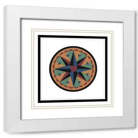 Hex Heart White Modern Wood Framed Art Print with Double Matting by Unknown