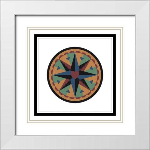 Hex Heart White Modern Wood Framed Art Print with Double Matting by Unknown