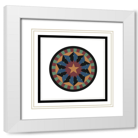 Hex Star White Modern Wood Framed Art Print with Double Matting by Unknown