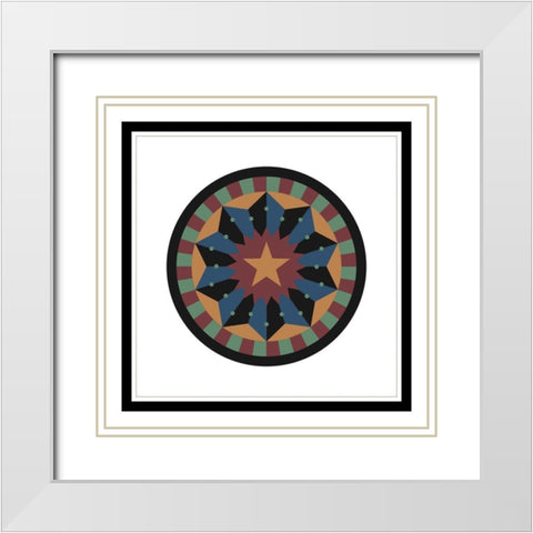 Hex Star White Modern Wood Framed Art Print with Double Matting by Unknown