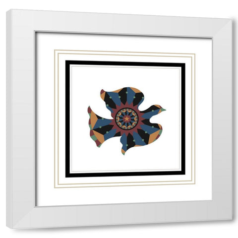 Hex Dove White Modern Wood Framed Art Print with Double Matting by Unknown