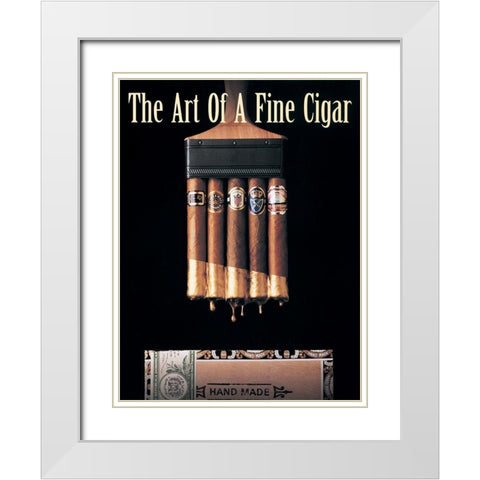 Hand Made Cigars White Modern Wood Framed Art Print with Double Matting by Unknown