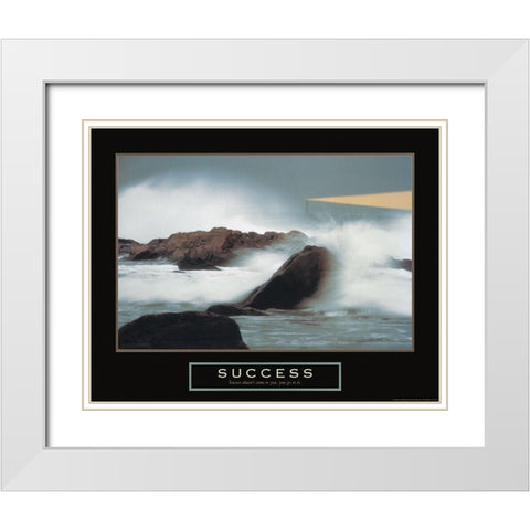 Success - Lighthouse White Modern Wood Framed Art Print with Double Matting by Frontline