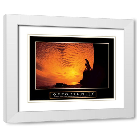 Dusk - Opportunity White Modern Wood Framed Art Print with Double Matting by Unknown