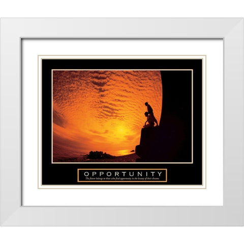 Dusk - Opportunity White Modern Wood Framed Art Print with Double Matting by Unknown