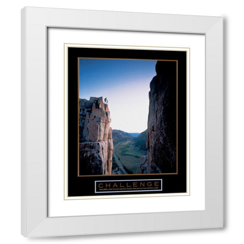 Climber - Challenge White Modern Wood Framed Art Print with Double Matting by Unknown