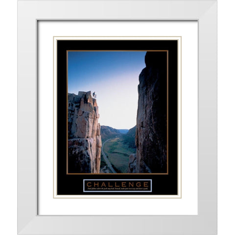 Climber - Challenge White Modern Wood Framed Art Print with Double Matting by Unknown