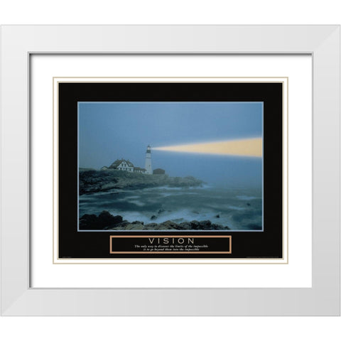 Vision - Lighthouse White Modern Wood Framed Art Print with Double Matting by Frontline