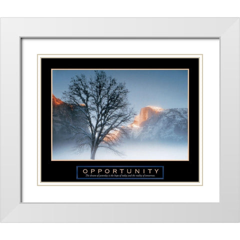 Tree - Opportunity White Modern Wood Framed Art Print with Double Matting by Unknown