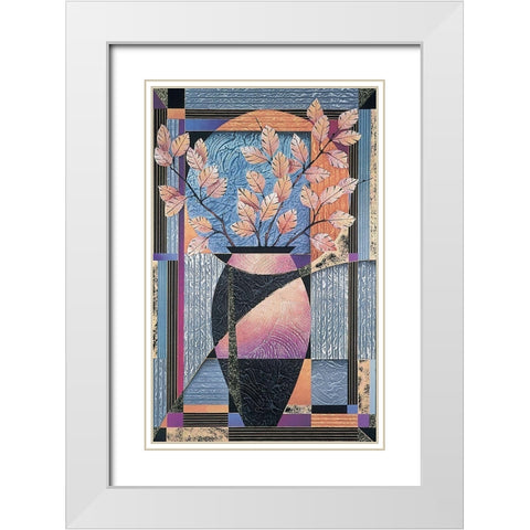 Ming Vase White Modern Wood Framed Art Print with Double Matting by Unknown