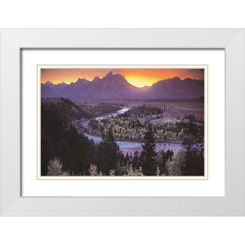 Lazy River White Modern Wood Framed Art Print with Double Matting by Unknown