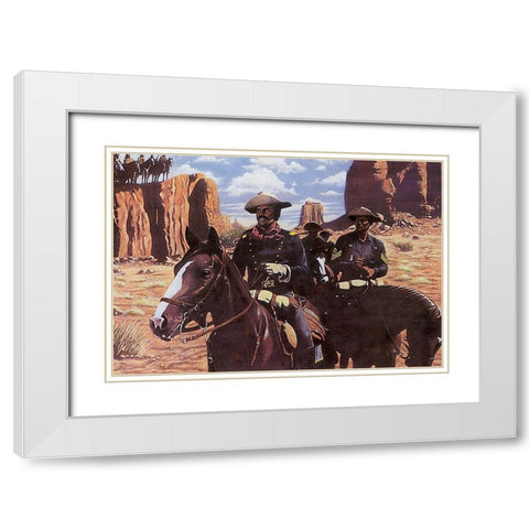 Buffalo Soldiers White Modern Wood Framed Art Print with Double Matting by Unknown