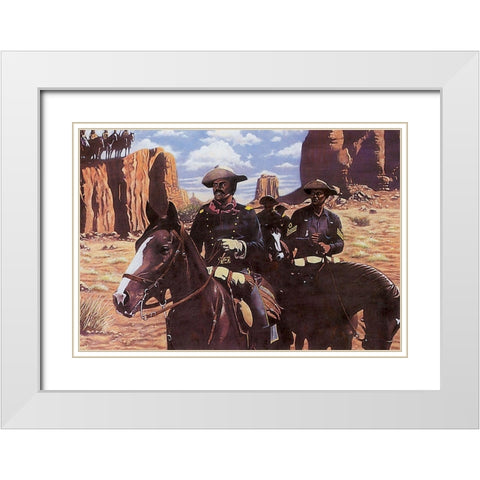 Buffalo Soldiers White Modern Wood Framed Art Print with Double Matting by Unknown
