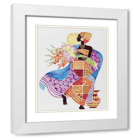 Colorful Carry II White Modern Wood Framed Art Print with Double Matting by Unknown