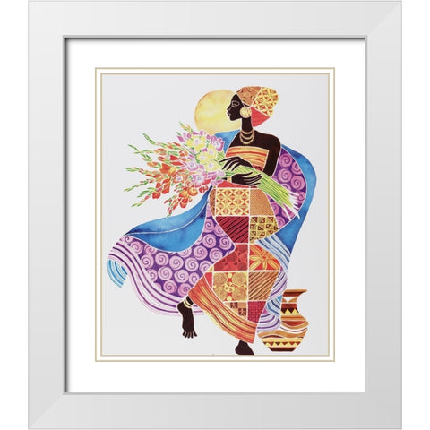 Colorful Carry II White Modern Wood Framed Art Print with Double Matting by Unknown