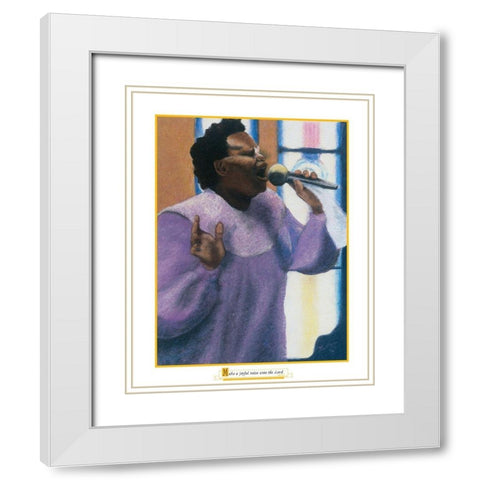 Joyful Noise White Modern Wood Framed Art Print with Double Matting by Unknown