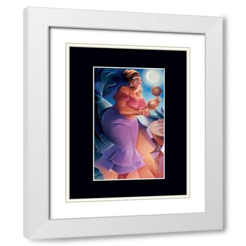 Cha-Cha-Cha White Modern Wood Framed Art Print with Double Matting by Unknown