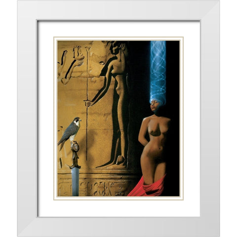 Cleopatra White Modern Wood Framed Art Print with Double Matting by Unknown