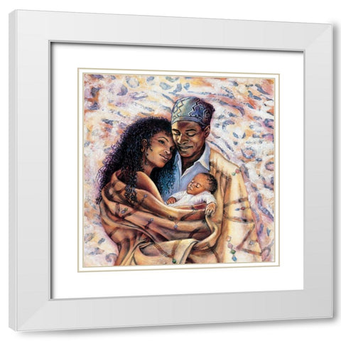 Threesome White Modern Wood Framed Art Print with Double Matting by Unknown