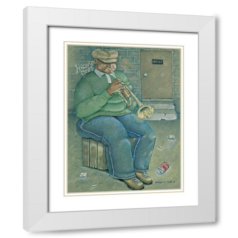 Big Boy Trumpets White Modern Wood Framed Art Print with Double Matting by Unknown