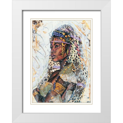 Princess White Modern Wood Framed Art Print with Double Matting by Unknown