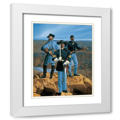 Buffalo Soldiers White Modern Wood Framed Art Print with Double Matting by Unknown
