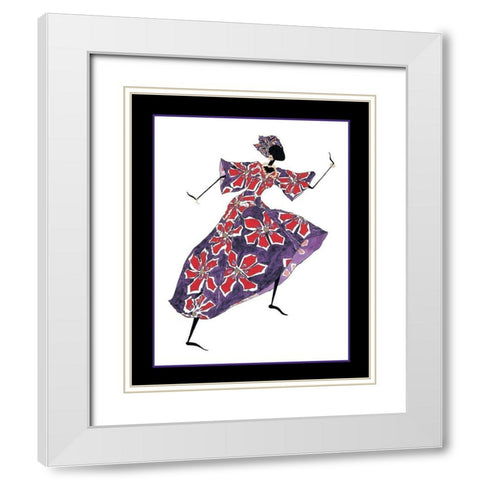 Dancin Mama White Modern Wood Framed Art Print with Double Matting by Unknown