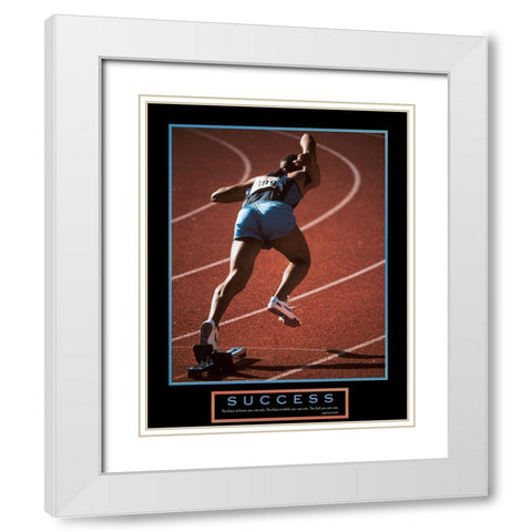 Success - Track White Modern Wood Framed Art Print with Double Matting by Unknown