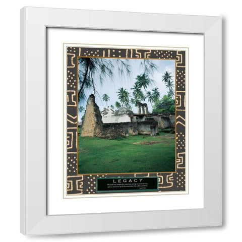 Legacy - Ancient Ruins White Modern Wood Framed Art Print with Double Matting by Unknown