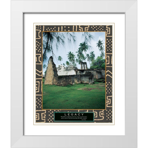 Legacy - Ancient Ruins White Modern Wood Framed Art Print with Double Matting by Unknown