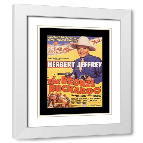 Bronze Buckaroo White Modern Wood Framed Art Print with Double Matting by Unknown