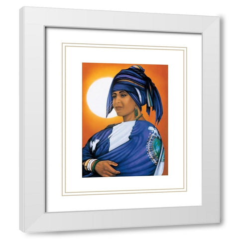 African Queen White Modern Wood Framed Art Print with Double Matting by Unknown