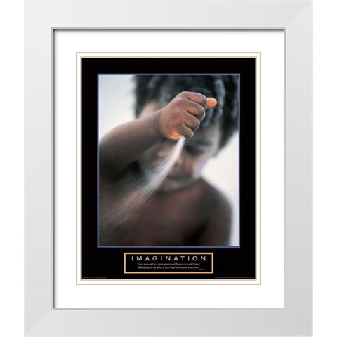 Imagination - Playing in the Sand White Modern Wood Framed Art Print with Double Matting by Unknown