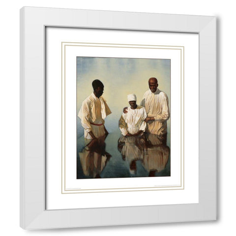 Black Baptism White Modern Wood Framed Art Print with Double Matting by Unknown