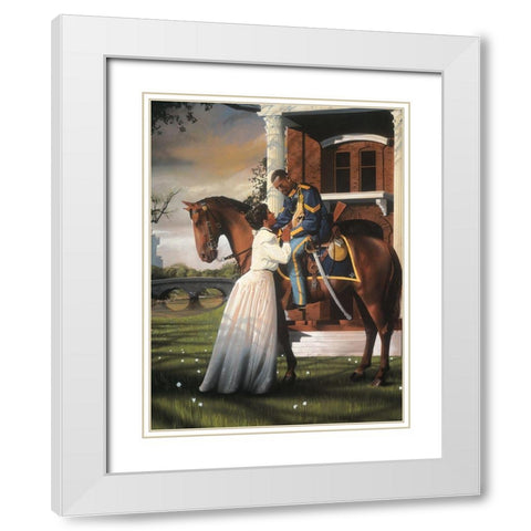Saying Goodbye White Modern Wood Framed Art Print with Double Matting by Unknown