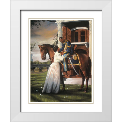 Saying Goodbye White Modern Wood Framed Art Print with Double Matting by Unknown