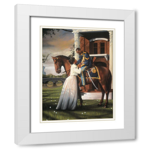 Saying Goodbye White Modern Wood Framed Art Print with Double Matting by Unknown