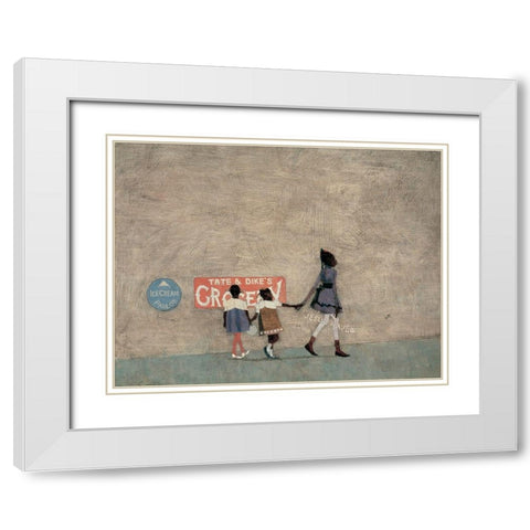 Big Sister White Modern Wood Framed Art Print with Double Matting by Unknown