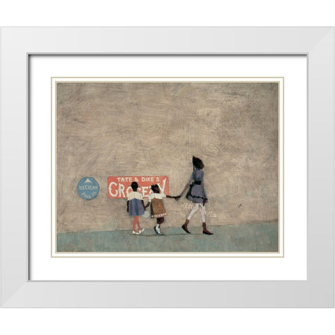 Big Sister White Modern Wood Framed Art Print with Double Matting by Unknown