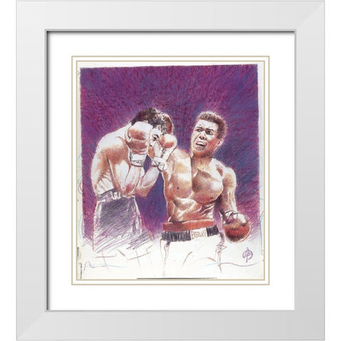 Courage - Boxer White Modern Wood Framed Art Print with Double Matting by Unknown