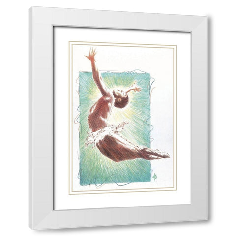 Dancer White Modern Wood Framed Art Print with Double Matting by Unknown