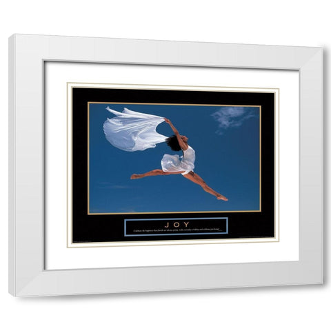 Joy - Dance White Modern Wood Framed Art Print with Double Matting by Unknown