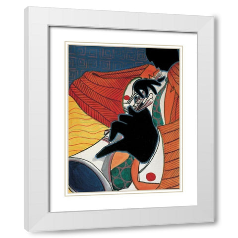 Licorice Stick White Modern Wood Framed Art Print with Double Matting by Unknown