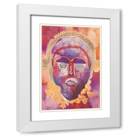 Tribal Masque I White Modern Wood Framed Art Print with Double Matting by Unknown