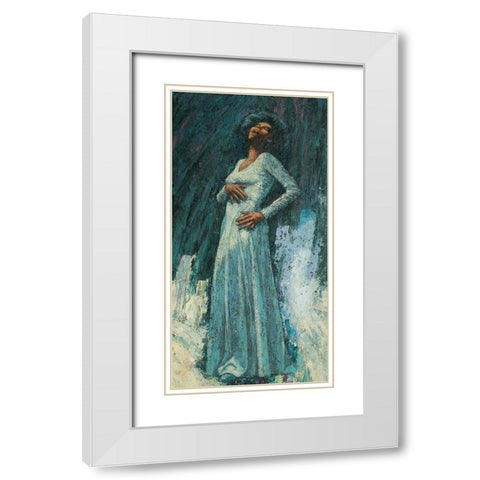 Sing White Modern Wood Framed Art Print with Double Matting by Unknown