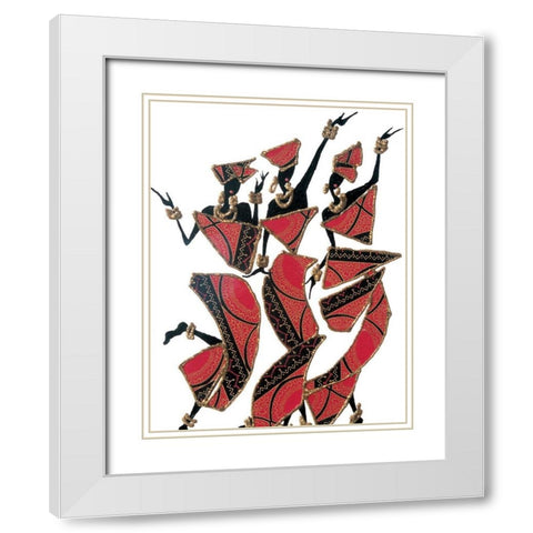 Three Dancers I White Modern Wood Framed Art Print with Double Matting by Unknown