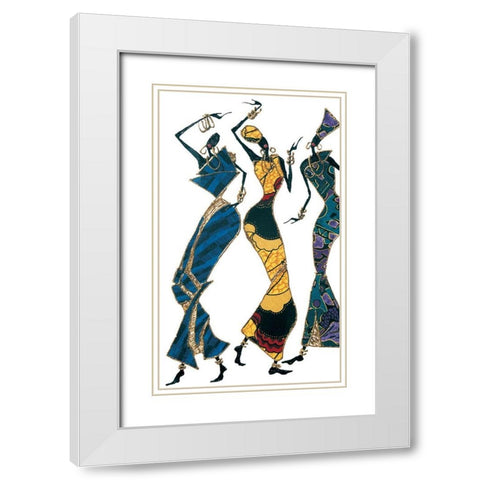 Three Dancers II White Modern Wood Framed Art Print with Double Matting by Unknown