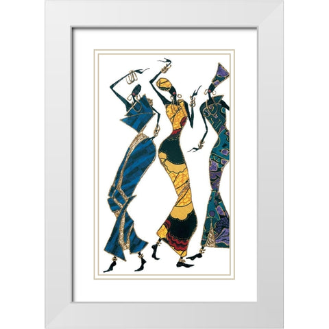 Three Dancers II White Modern Wood Framed Art Print with Double Matting by Unknown